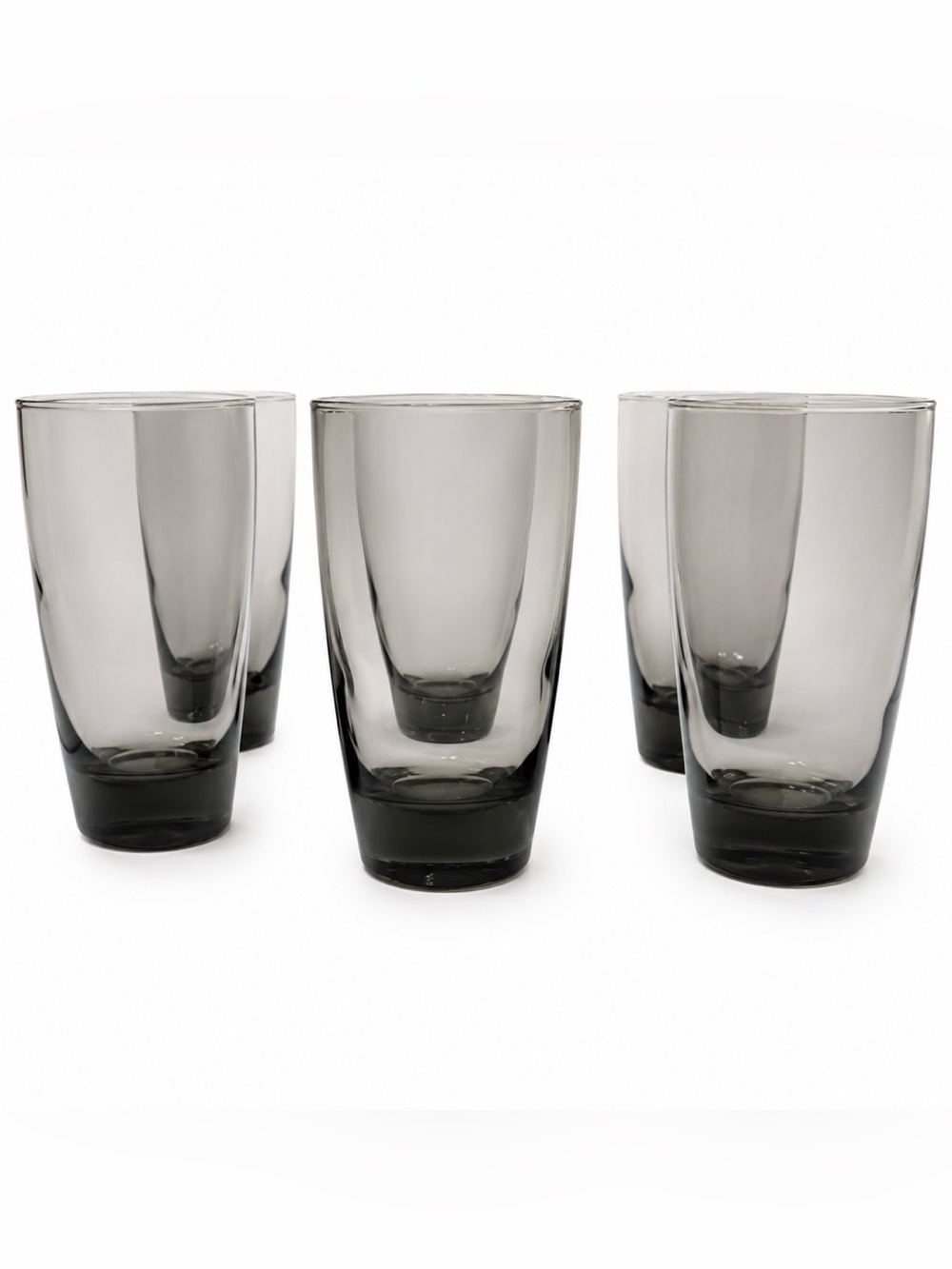 Libbey Classic Smoke Gray Cooler Tumbler Glasses Large, Bar Drinkware Set of 6